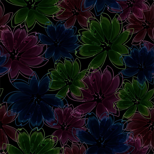 vector, patrón floral, seamless, patrón floral, seamless, plano de fondo