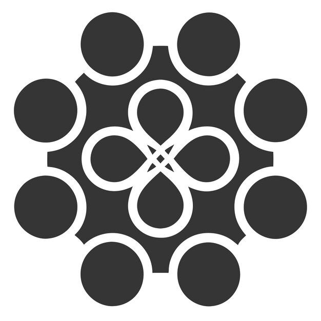 Vector de patrón de formas y círculos interconectados minimalistas para fondos