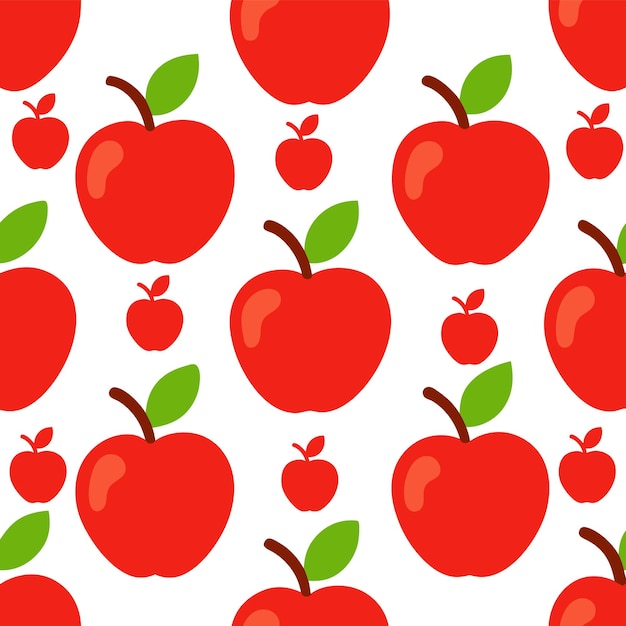 vector de patrón de frutas de manzana y fresa sin costuras