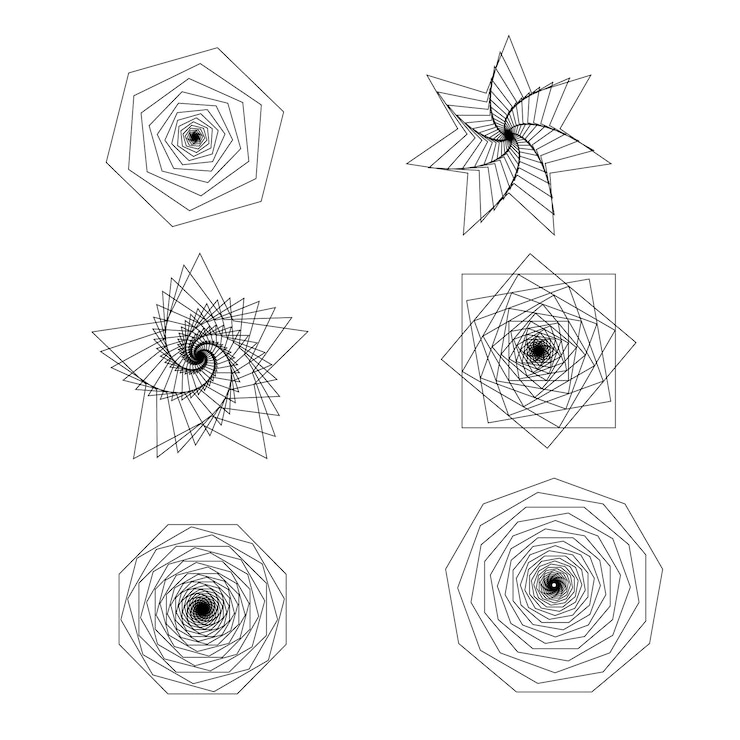 Vector vector de patrón de ilusión 3d radiante circular geométrico abstracto