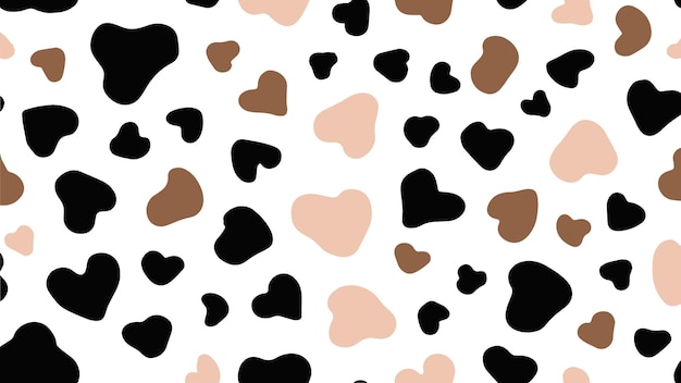 Vector de patrón de impresión de vaca abstracto Textura de piel de vaca con colores abstractos de marrón negro y crema