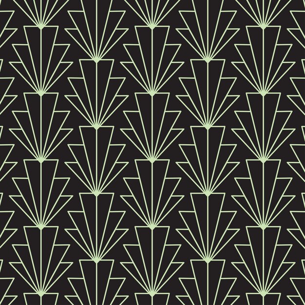 Vector vector de patrón de línea verde art deco