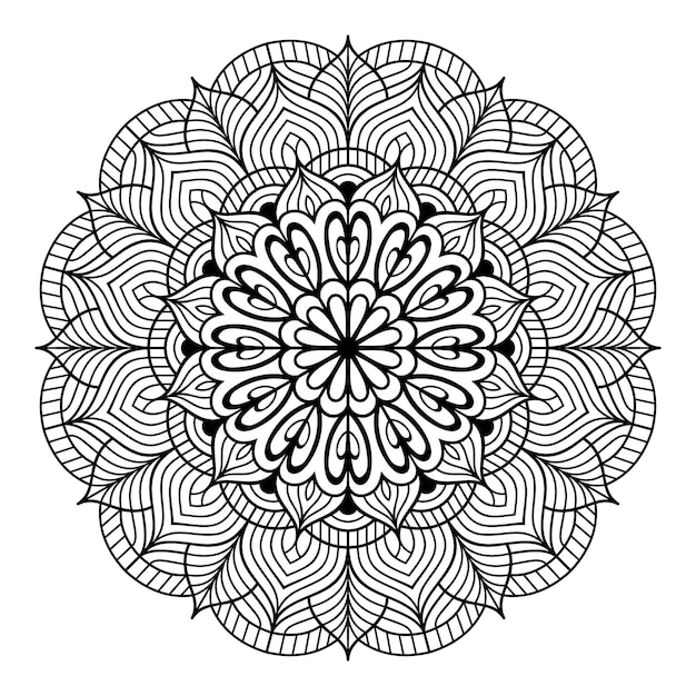 Vector de patrón de mandala floral dibujado a mano para colorear páginas, páginas para colorear de mandala