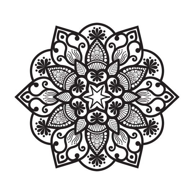 Vector patrón de mandala indio elementos decorativos vintage mandala islámico étnico