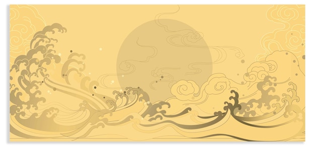 Vector de patrón de onda japonés tradicional