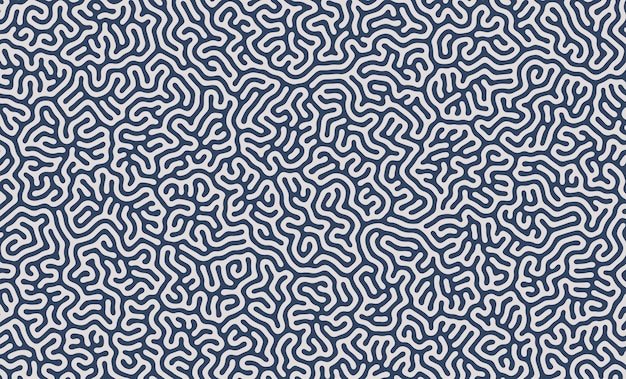 Vector de patrón orgánico abstracto de difusión de Turing blanco y azul