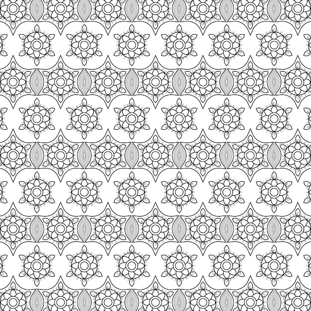 Vector de patrón ornamental geométrico en gráficos de ilustración vector negro amp fondo blanco