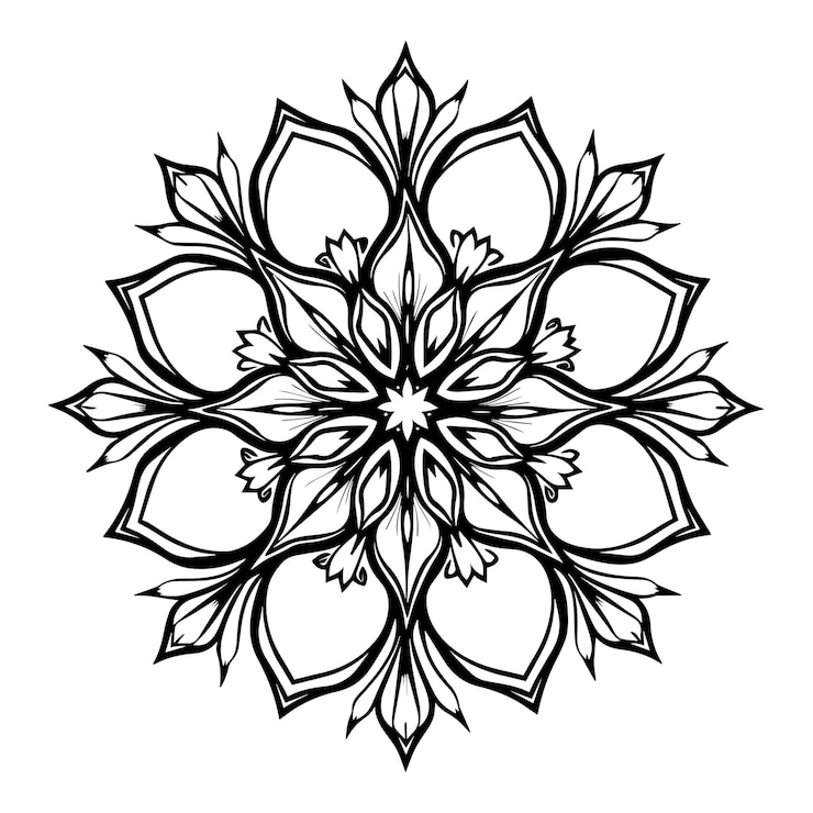 Vector de patrón de ornamento redondo de ilustración de mandala