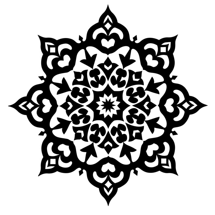 Vector de patrón de ornamento redondo de ilustración de mandala