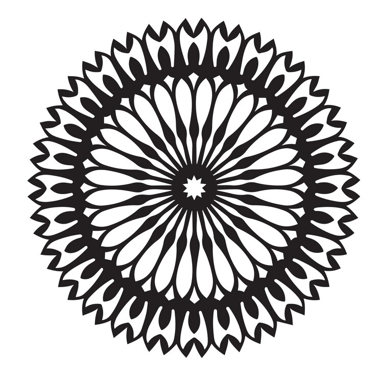 Vector de patrón de ornamento redondo de ilustración de mandala