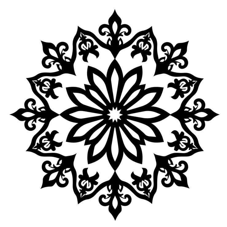 Vector de patrón de ornamento redondo de ilustración de mandala