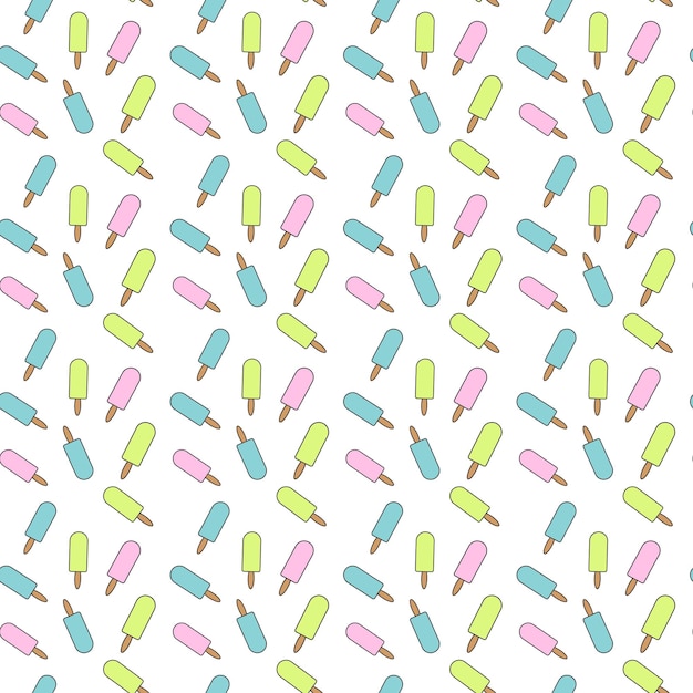 Vector patrón repetido de helado