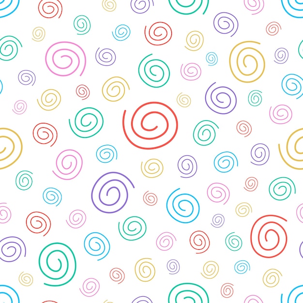 Vector patrón rizado sin costuras diseño colorido Niños brillantes dibujo fondo Impresión linda