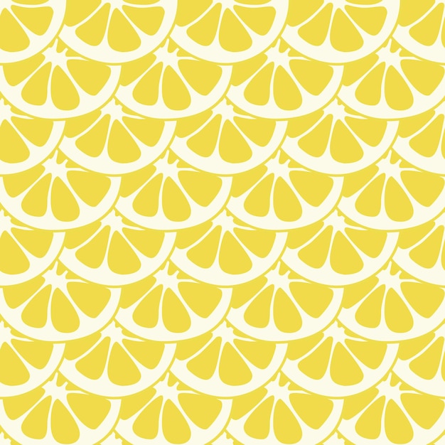 Vector de patrón de rodajas de limón transparente. Rodajas de limón en el patrón de handdrawn de mesa.