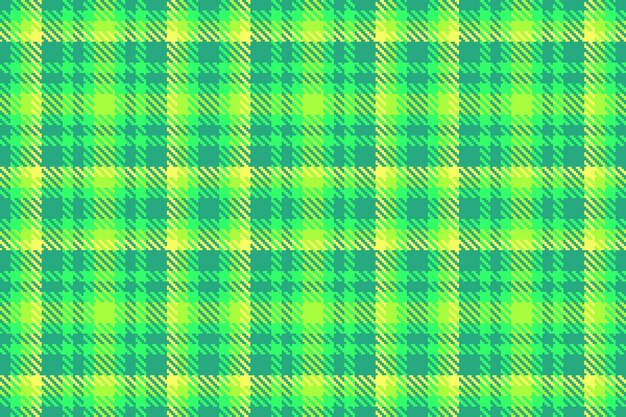 Vector de patrón de tela de textura de comprobación sin costuras con un fondo de tartan textil a cuadros en colores verde y azulado