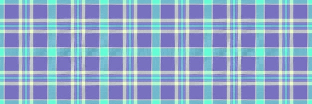 Vector de patrón textil de red de textura de tartan de comprobación bonita Fondo de tela sin costura de cuadros formales en colores índigo y claros