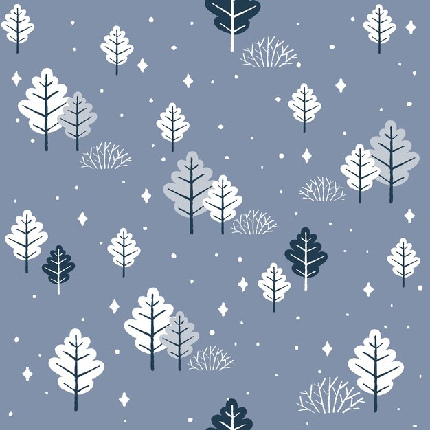 Vector Patrones de árbol de Navidad de invierno gratis