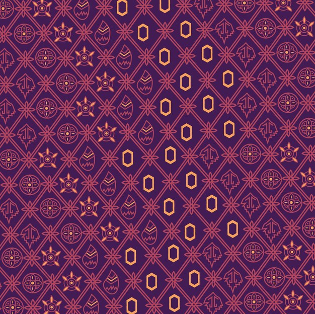 Vector de patrones de batik tradicional indonesio