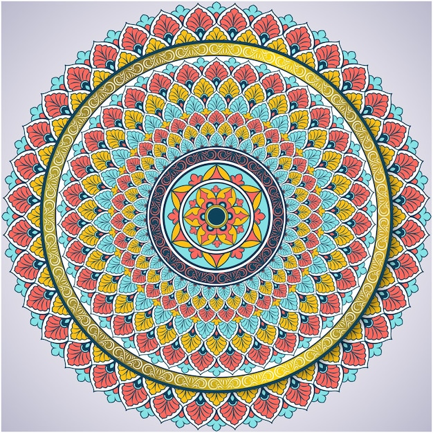 Vector vector de patrones coloridos del arte de mandala