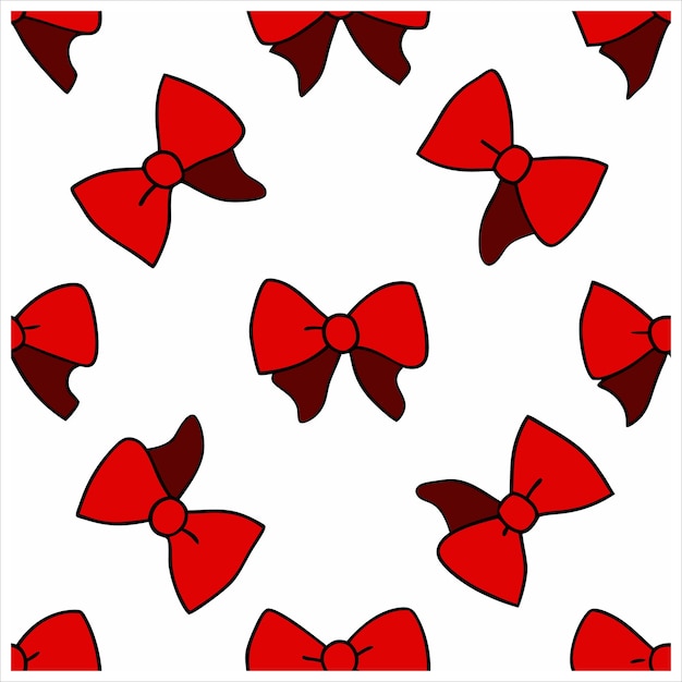 Vector de patrones sin costuras dibujados a mano con arcos rojos