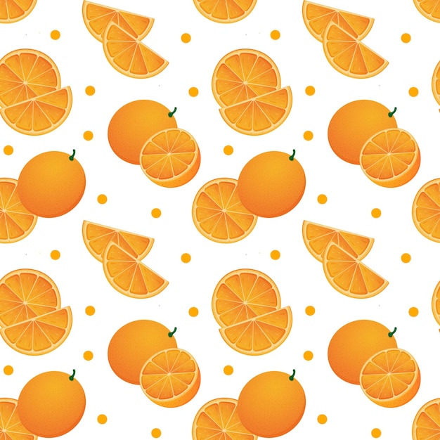 Vector de patrones sin fisuras de naranjas jugosas para fondo de diseño textil