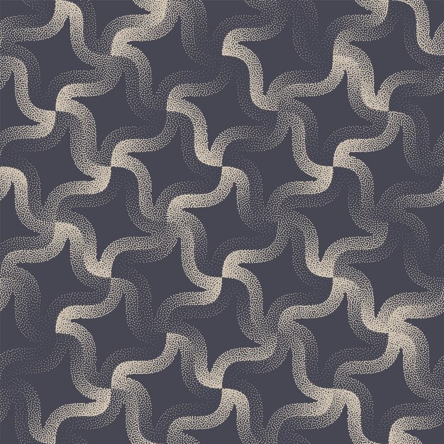 Vector de patrones sin fisuras ornamentales de moda remolino estrella de cuatro puntas fondo abstracto retro