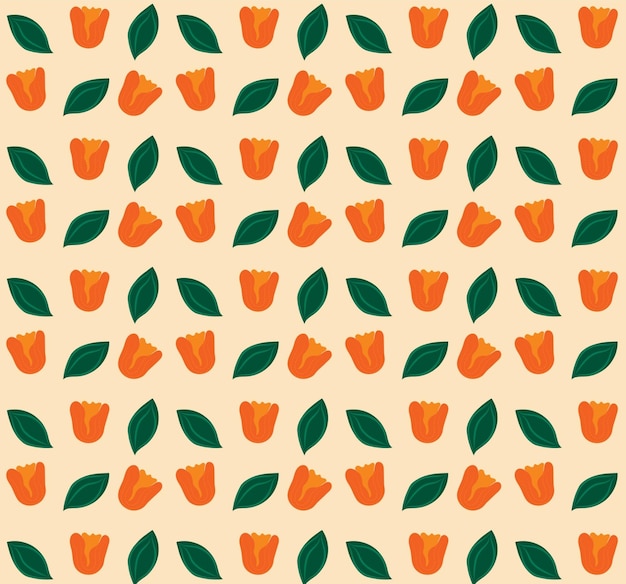 Vector vector de patrones de flores de naranja