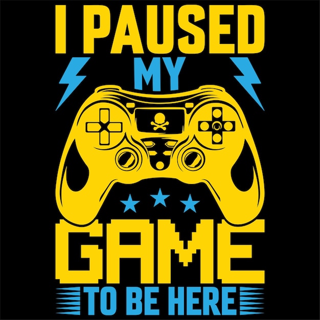 vector pause mi juego para estar aquí diseño de moda con gamepad glitchy, tipografía, impresión,