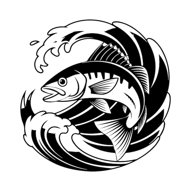 Vector de peces oceánicos tropicales bajo el agua