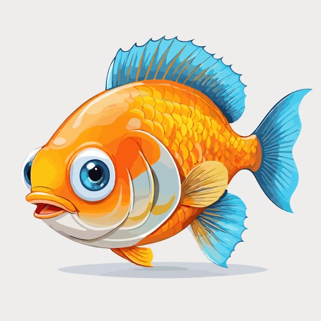 Vector de peces sobre un fondo blanco