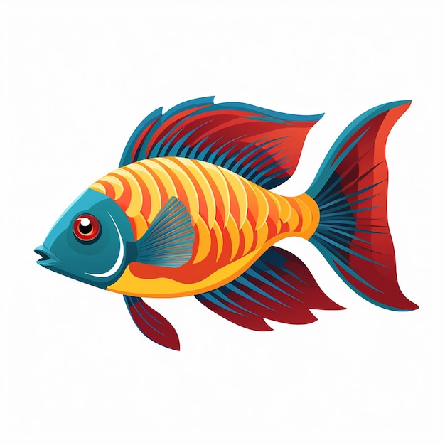 Vector de peces de vela de agua dulce logotipos de peces clip art vector de red de pesca de betta amarillo