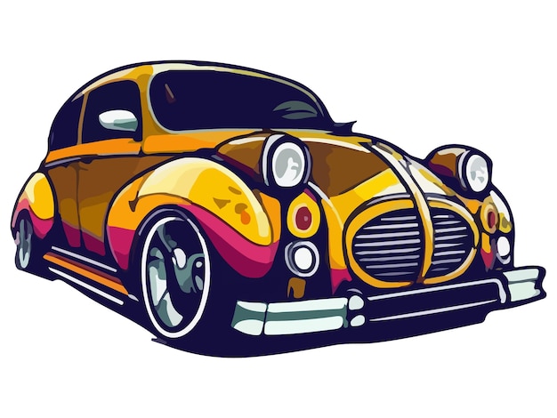 Vector vector de pegatina de diseño de envoltura de coche hermoso e ilustración de fantasía