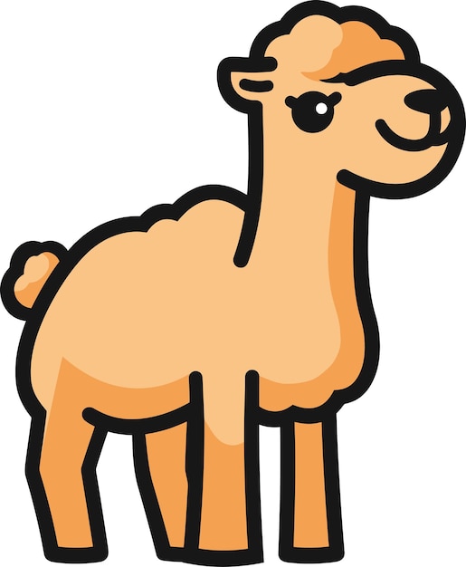 vector una pegatina del personaje de dibujos animados de camellos