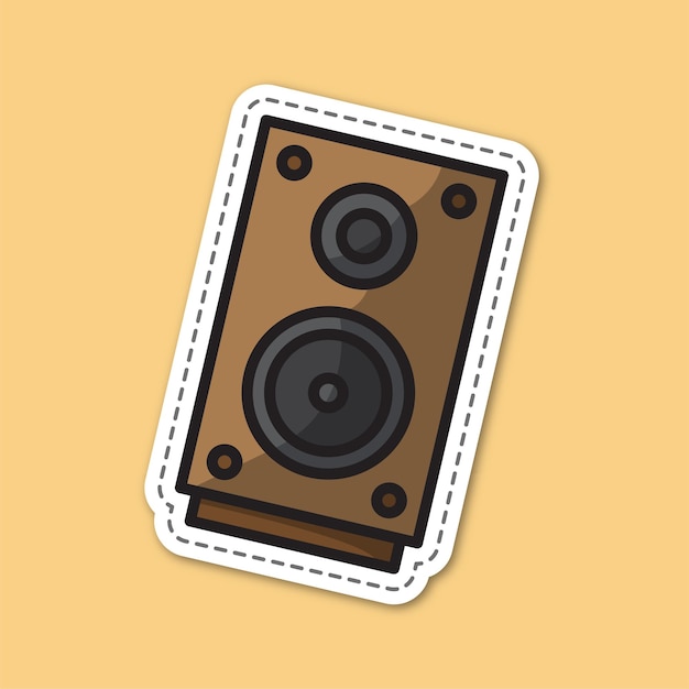 Vector de pegatinas de estilo dibujos animados editable para altavoces