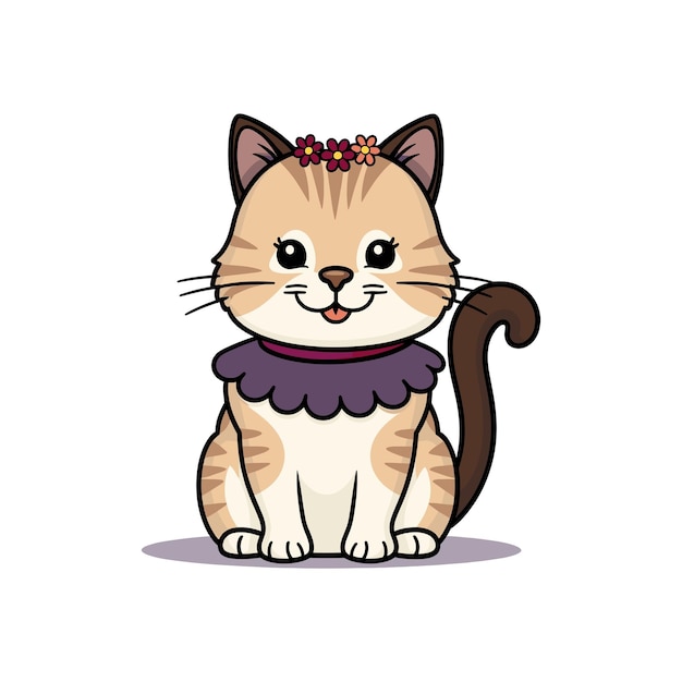 Vector de pegatinas de gato de dibujos animados