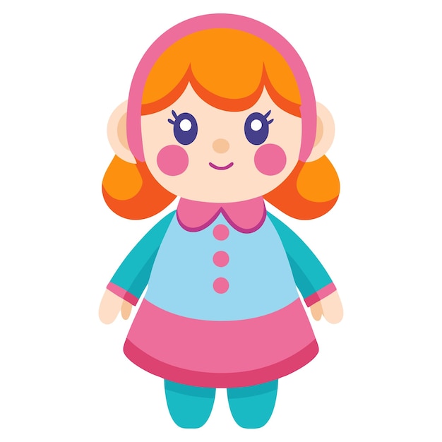 Vector de pegatinas de muñecas muy bonitas