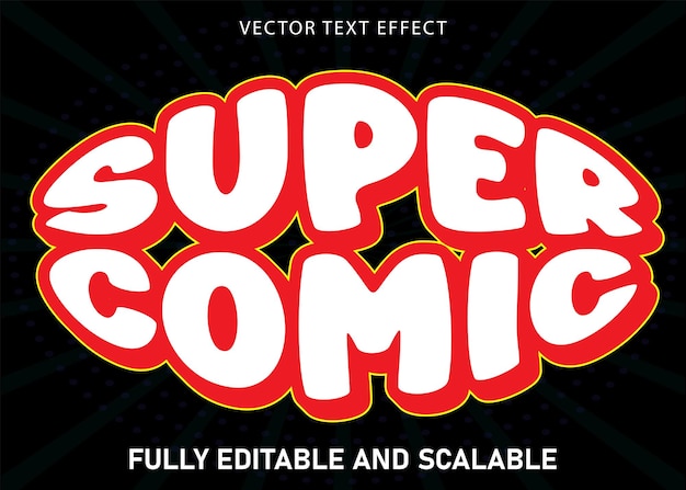 Vector de pegatinas de texto super cómico editable
