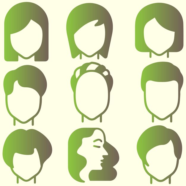Vector de peinados hermosos