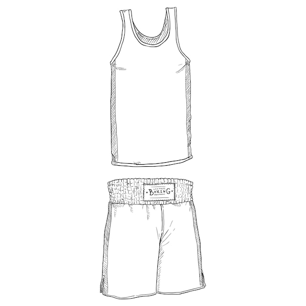 Vector penciling sketch uniforme de boxeo