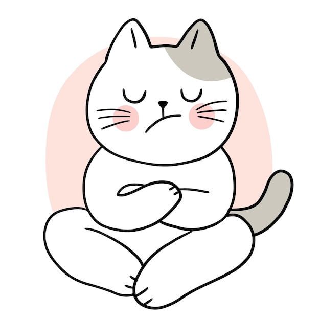 Vector de pensamiento de dibujos animados lindo gato