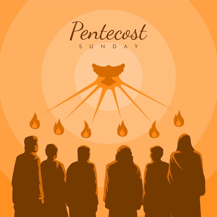 Vector vector pentecost el domingo post plantilla