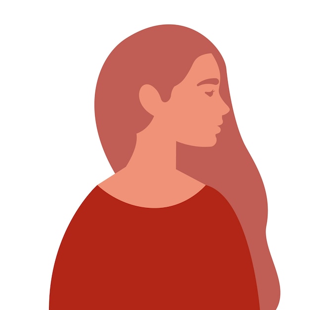 vector de perfil de mujer caucásica