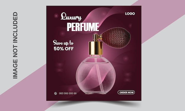 Vector perfume de lujo plantilla de diseño de publicación de redes sociales