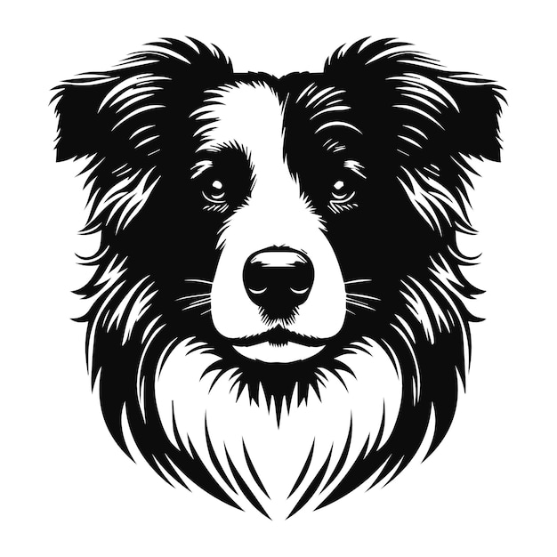 Vector de perro blanco y negro