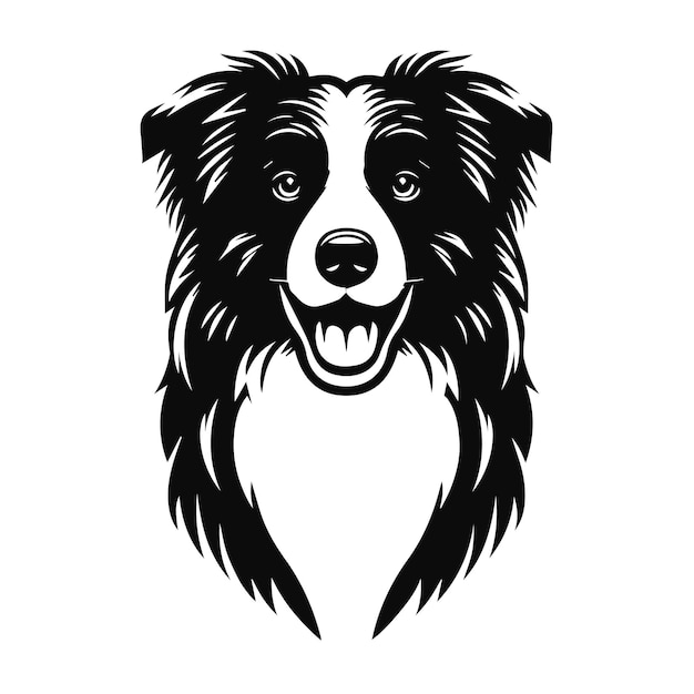 Vector de perro blanco y negro