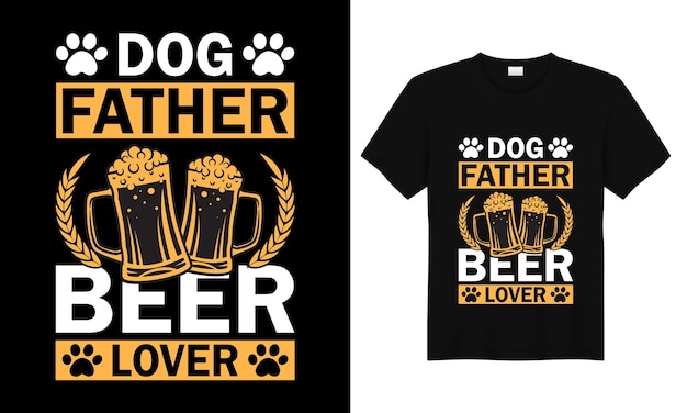 vector perro padre cerveza amante camiseta diseño