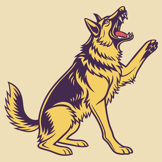 vector de perro pastor alemán