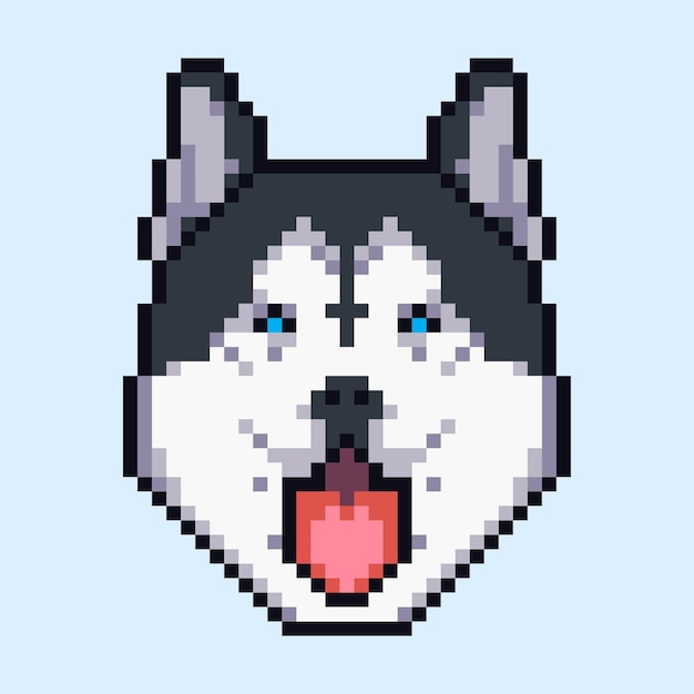 vector de perro con pixel art