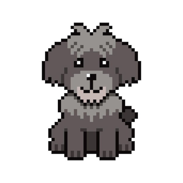 Vector de perro Shih Tzu en estilo retro