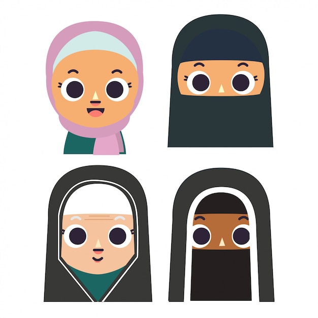 Vector de personaje de avatar musulmán